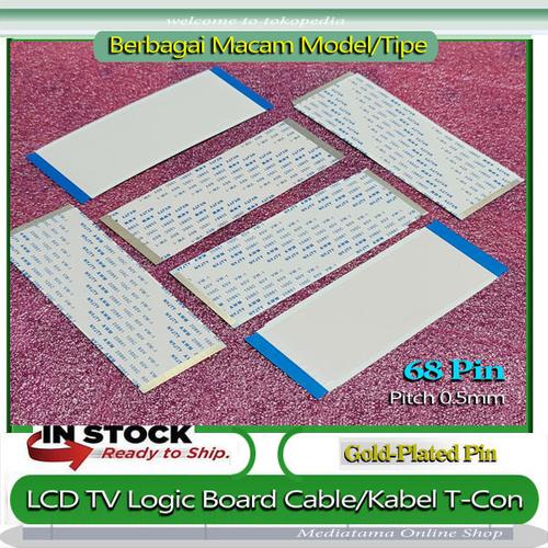 Jual Berbagai Bentuk 68 Pin Pitch 0.5mm LCD TV Logic Board/T-Con Cable ...
