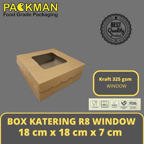 Jual BOX KATERING KRAFT R8 WINDOW / DUS NASI 18x18 / KOTAK MAKANAN CAKE ...