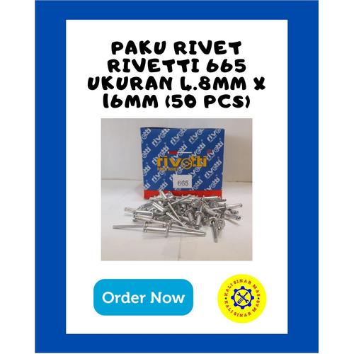 Jual ISI 50 PCS PAKU RIVET MERK RIVETTI 665 UKURAN 4.8mm x 16mm ...