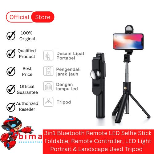 Promo Tripod Tongsis Lampu Bluetooth Remote Selfie Stick LED Flash Tripod  Tanpa Lampu LED di Bima Accessories Tokopedia