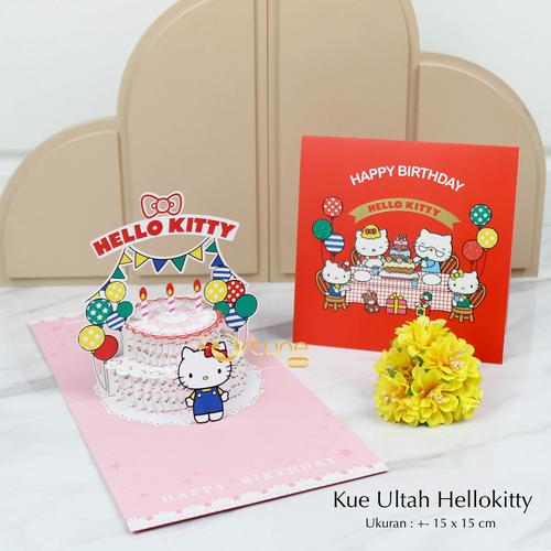 Jual Kartu Ucapan 3D Pop Up Birthday Card Hellokitty Sanrio Ulang Tahun