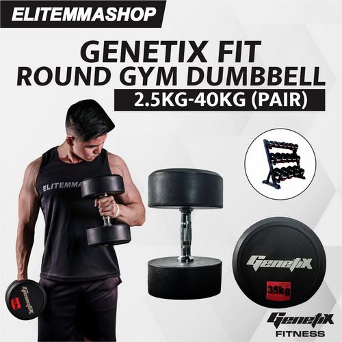 Gambar GENETIX FIT Round Gym Dumbbell Set 2.5-40KG SET (Pair) dari ELITE MMA SHOP Jakarta Barat Tokopedia