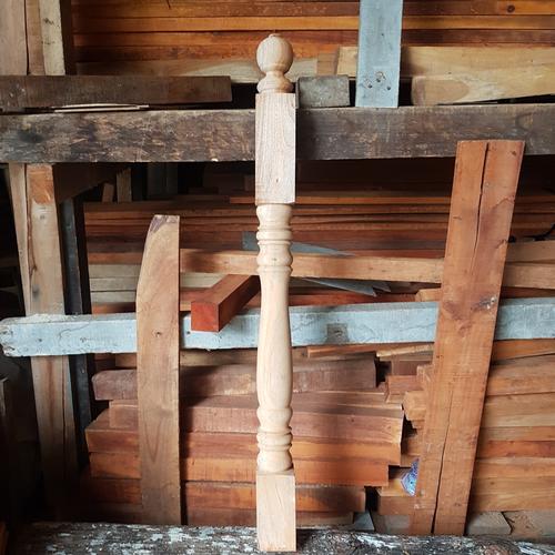 Jual tiang induk pagar tangga kayu model kd 100cm Kota Bandung kayu