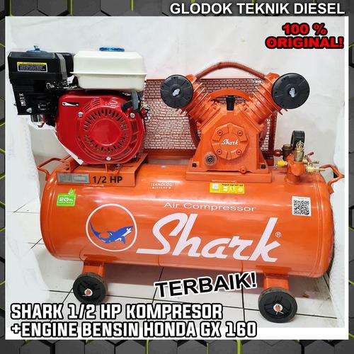 Jual Shark 1/2 HP 0.5 PK Kompresor Angin + Engine HONDA GX Bensin ...
