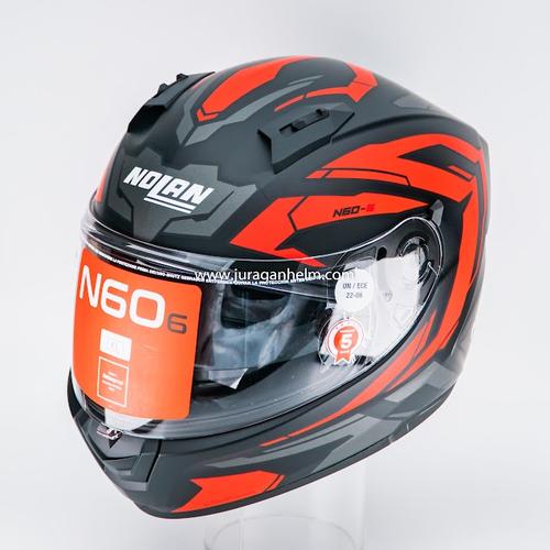 Gambar Nolan N60.6 ANCHOR 22 Flat Black Red - L dari Juragan Helm ID Jakarta Barat Tokopedia
