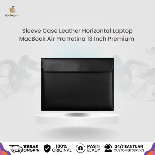 Promo Sleeve Case Leather Softcase Mac Macbook Premium For Air Pro M1 M2 Black, 13" Inch