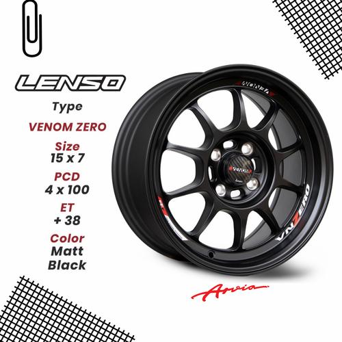 LENSO VENOM ZERO 15x7J +38 4-100 ホワイト 4本セット 超軽量！レースにも！ LENSO VENOM ZERO 15x7J +38 4-100 ホワイト 4本セット 超軽量！レースに