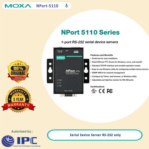 Jual MOXA NPort 5110 Series 1port RS232 serial device servers
