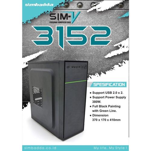 Gambar CASING PC SIMBADDA SIM V-3152 V3152 usb 2.0 full black dari PojokITcom Pusat IT Comp Kota Surabaya Tokopedia