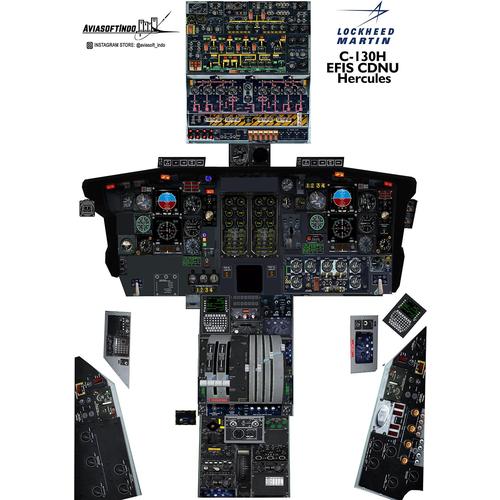 Jual Poster Cockpit C130 Hercules EFIS / CDNU / EXRAAF - Skala 50% ...