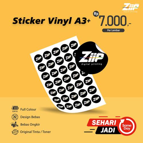 Jual Cetak Sticker Label Vinyl A3+ Kiss Cut, Doff Jakarta Selatan