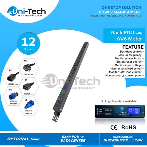 Jual Stop Kontak Rack PDU 12 Sockets Universal PDU with AV6 Meter ...