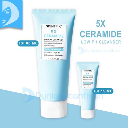 Promo SKINTIFIC 5X Ceramide Low pH Cleanser Facial Face Wash Travel