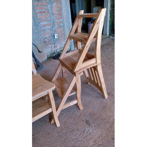 Jual KURSI TANGGA LIPAT MULTIFUNGSI KAYU JATI KURSI PERPUSTAKAAN DAPUR ...