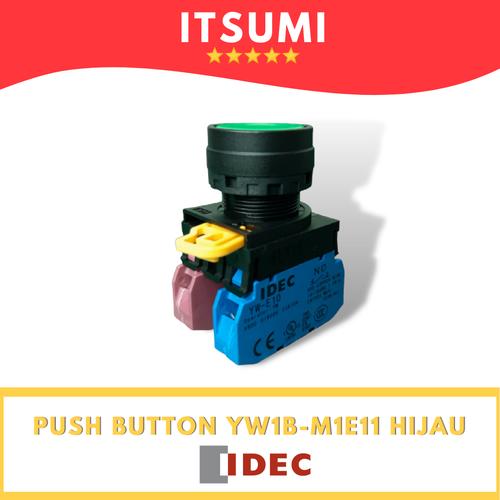 Jual Push Button Tombol Idec YW1B-M1E11 YW1B M1E11 22mm Hijau 1NO 1NC ...