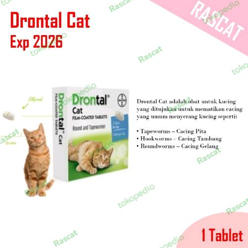 Promo drontal cat obat cacing untuk kucing 1 tablet Drontal Cat
