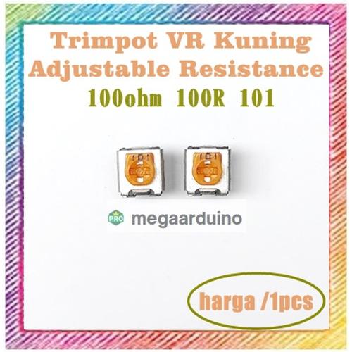 Jual Trimpot VR Kuning Adjustable Resistance 100ohm 100R code 101 ...