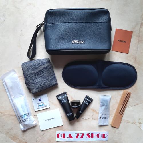 Trousse Luxe Missoni Pour Delta Airlines – Kit Complet, Motif Zigzag Bleu Marine