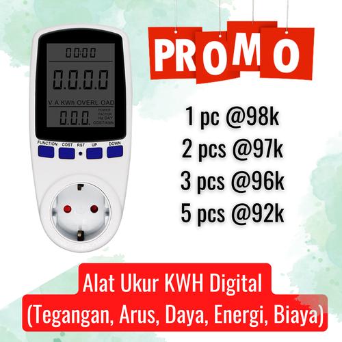 Jual Power Meter AC 16A 220v Watt Meter Pengukur Daya Energi Arus