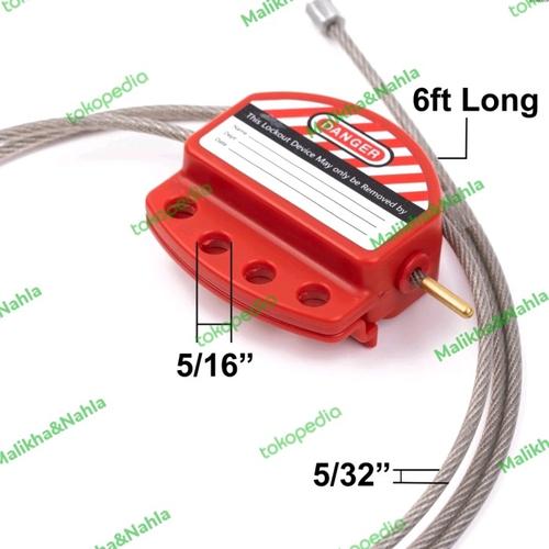Jual Adjustable Cable Lockout/Tagout, Panjang 1.8 M/Diameter 6Mm ...