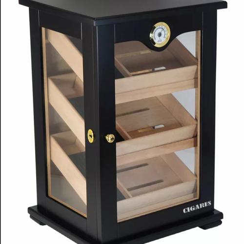 Jual Large Standing Wooden Display Humidor Showcase + Lock Set