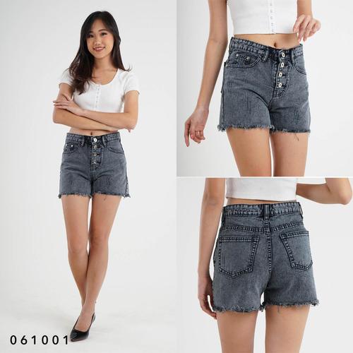 [4 MODEL] Celana Hotpants Wanita Kancing Celana Pendek Wanita Import  Abu-abu, 28 di Sarang Jeans Tokopedia