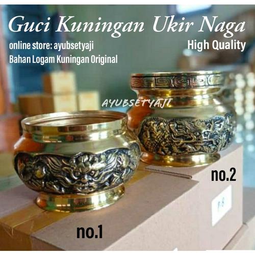 Jual Guci Naga Ukir Kuningan Bejana perlen…