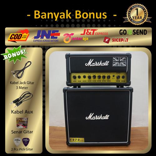 Jual Ampli Gitar Marshall 3 Input Head Cabinet Bonus Kabel Jack Murah