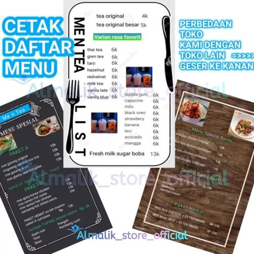 Jual FREE DESIGN CETAK LABELBUKU CATATAN DAFTAR MENU MAKANAN MINUMAN ...