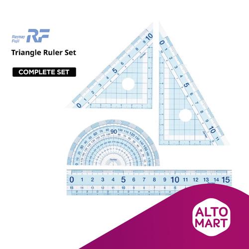 Jual Raymay Basic Ruler Set Penggaris Busur Segitiga Protractor 15 18 ...
