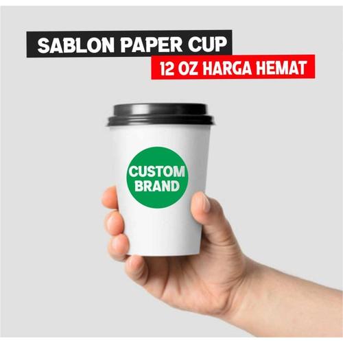 Jual Paper Cup 12 oz + Tutup + Cetak Logo Custom @500 Pcs - Jakarta ...