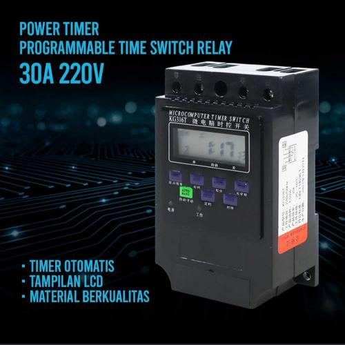 Jual Programmable / digital timer switch kg316t weekly 220V Din Rail ...