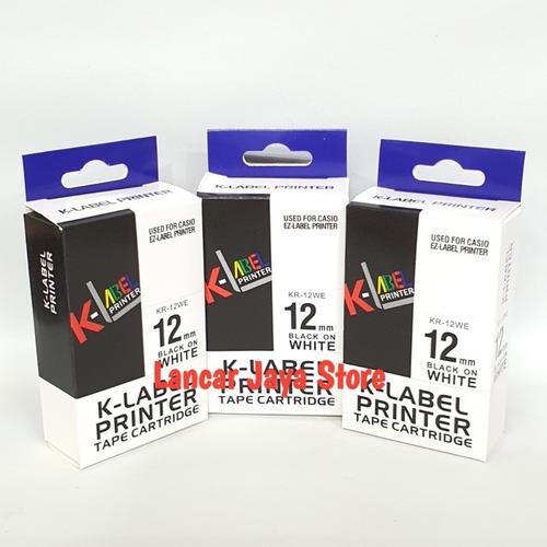 Jual Casio EzLabel Printer Black Ink White XR12WE1/Label It Casio