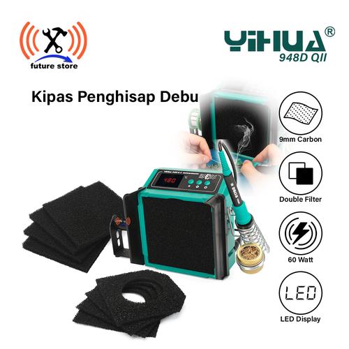 Promo YIHUA 948D QII Kipas Penghisap Asap Solder Double Filter Penjepit ...