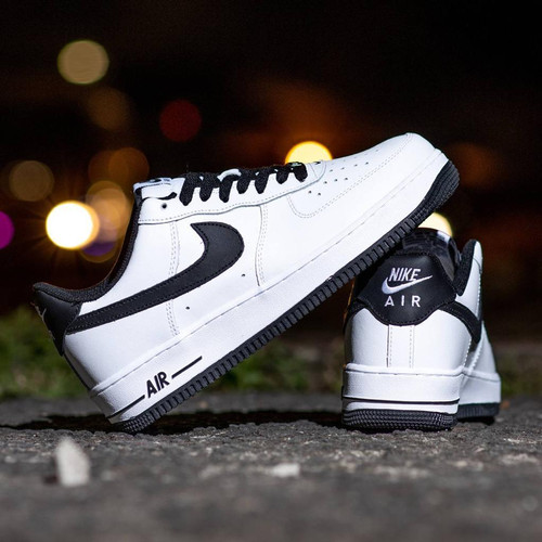 Sepatu Nike Air Force 1 Original White Black Sole Black