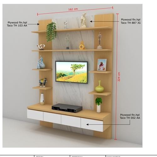 Jual backdrop tv minimalis meja rak modern hpl custom - Kota Tangerang ...