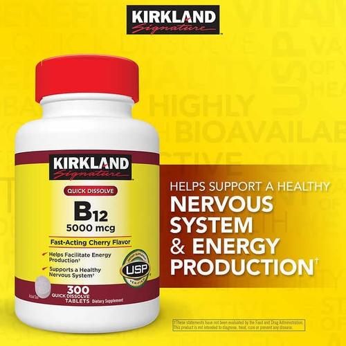 Jual Kirkland Signature Quick Dissolve Vitamin B12 5000 Mcg 300 Tablets