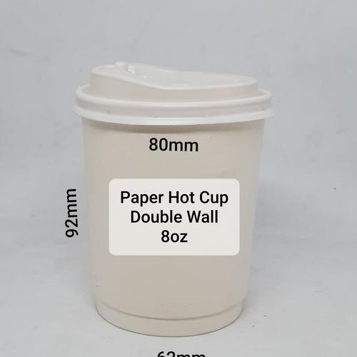 Jual Paper Hot Cup Double Wall 8 oz + tutup hitam/putih dijual per pc ...