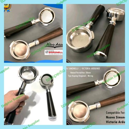 Edesia Espress Bottomless Portafilter For Nuova Simonelli – 21g Triple Basket, Naked Handle