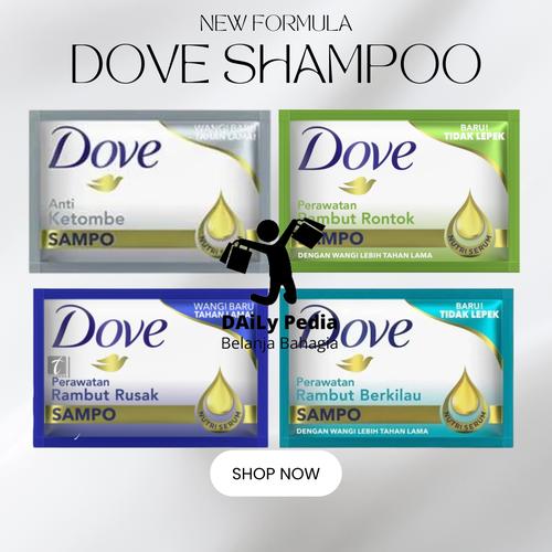Jual Dove Shampoo Sachet Kemasan Baru Harga 1 Renceng isi 12 Rambut