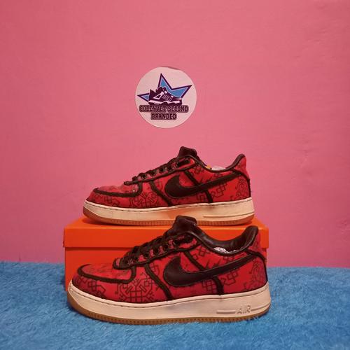 Jual Nike AF1 Clot Fragment Black University Red Kota Makassar