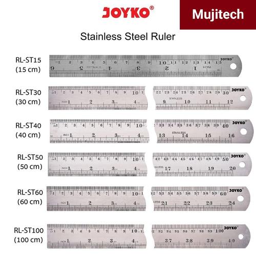 Jual JOYKO RULER PENGGARIS BESI STAINLESS STEEL RL-ST (15CM - 100CM ...