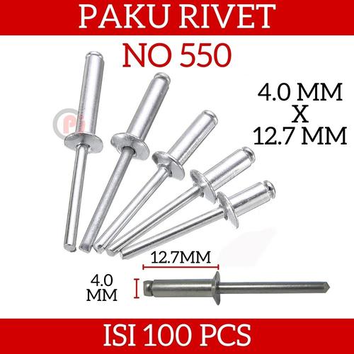 Jual Isi 100 Pcs Paku Tembak Blind Rivet Ripet No 550 Ukuran 4.0 x 12 ...
