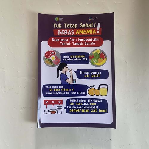 Jual Poster Anemia, Cara Minum Tablet Tambah Darah Poster Kesehatan