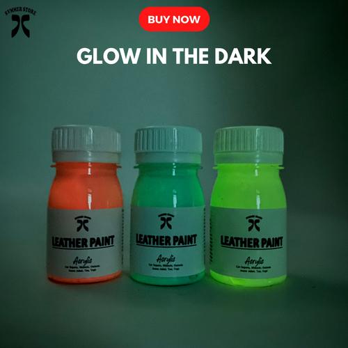 Promo Cat Glow In The Dark Leather Paint Canvas Cat Sepatu 40ml Summer Brand Hijau, 40 ml