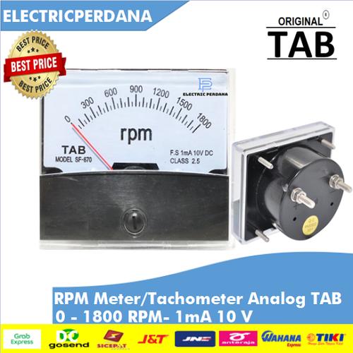 Jual RPM Meter / Tachometer Analog 0 - 1800 RPM- 1mA 10 V DC TAB ...