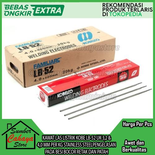 Promo KAWAT LAS LISTRIK KOBE LB52 UK 3,2x4,0 MM PER KG WELDING