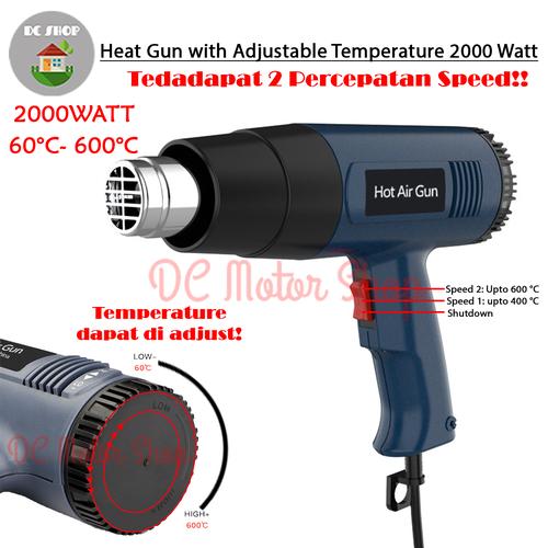 Jual Industrial Heat Gun Hot Gun Electric Blower Pemanas 2 Speed 220V
