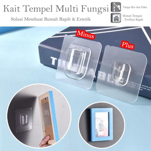 Promo Gantungan Tempel Socket Plus Minus Tanpa Bor & Paku Multifungsi ...