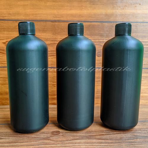 Jual botol 500 ml hitam hdpe tutup ulir plastik hitam tambah tutup ...